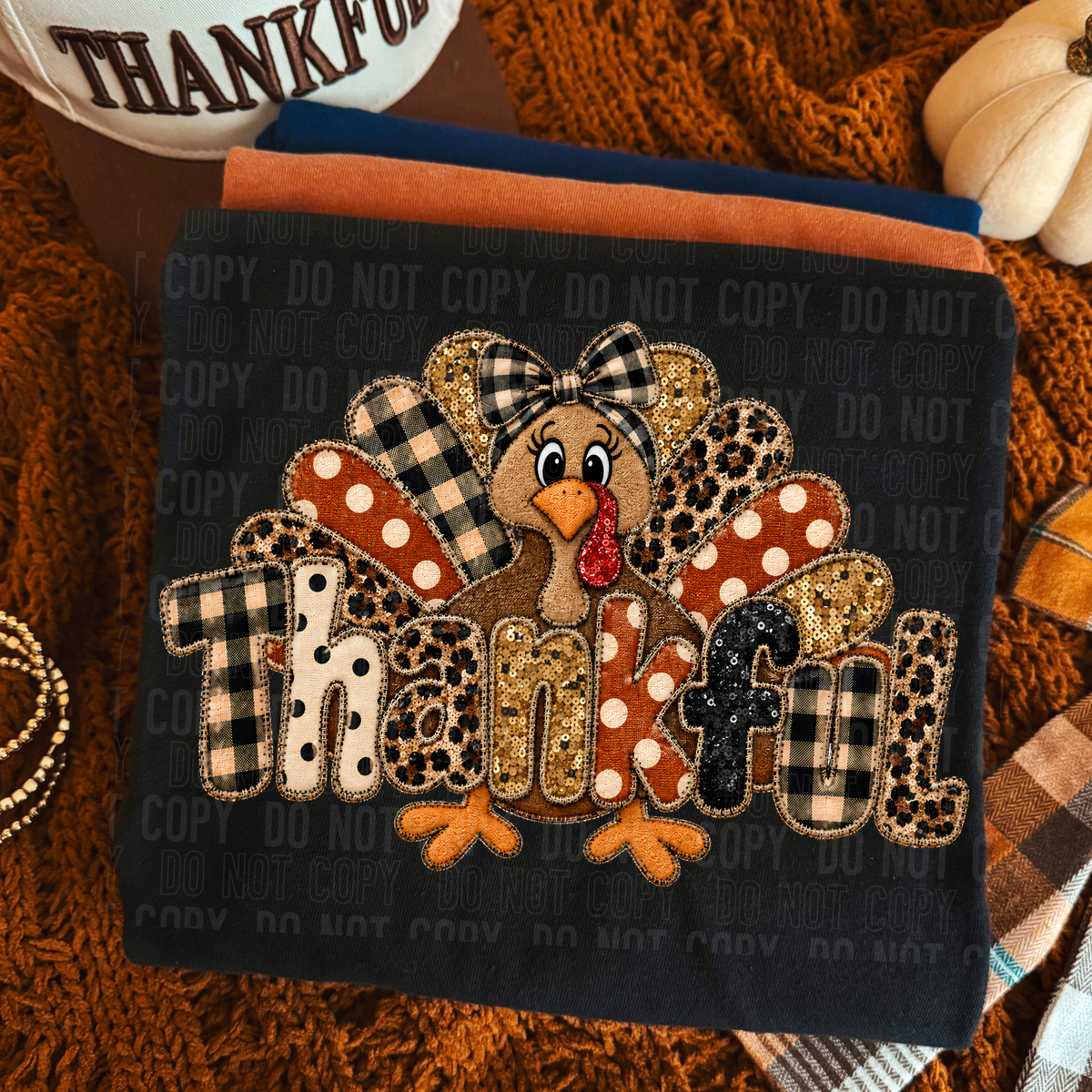 Thankful patchwork turkey (SBB) DTF Transfer