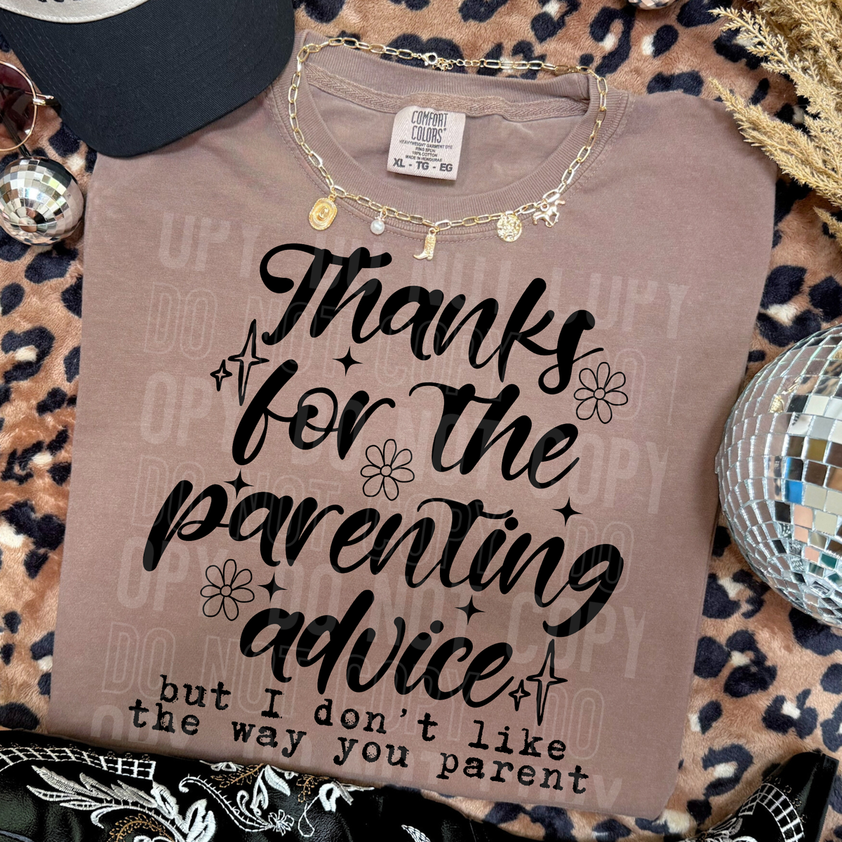 Thanks for the parenting advice BLACK cursive (SBB) DTF Transfer