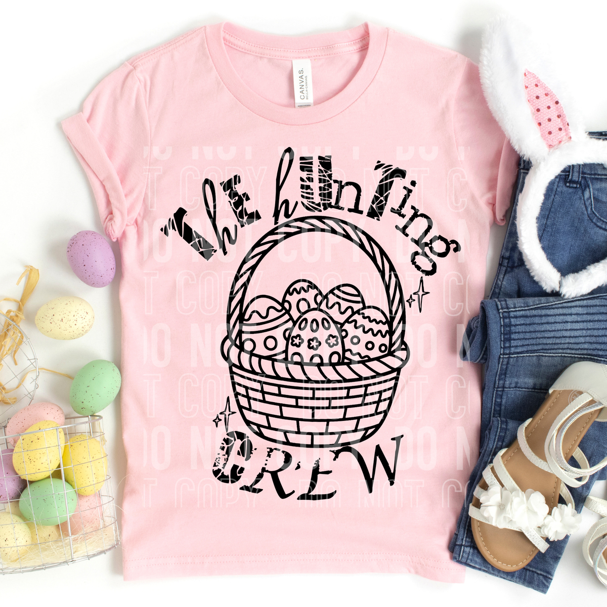 The hunting crew easter basket BLACK (SBB) DTF Transfer