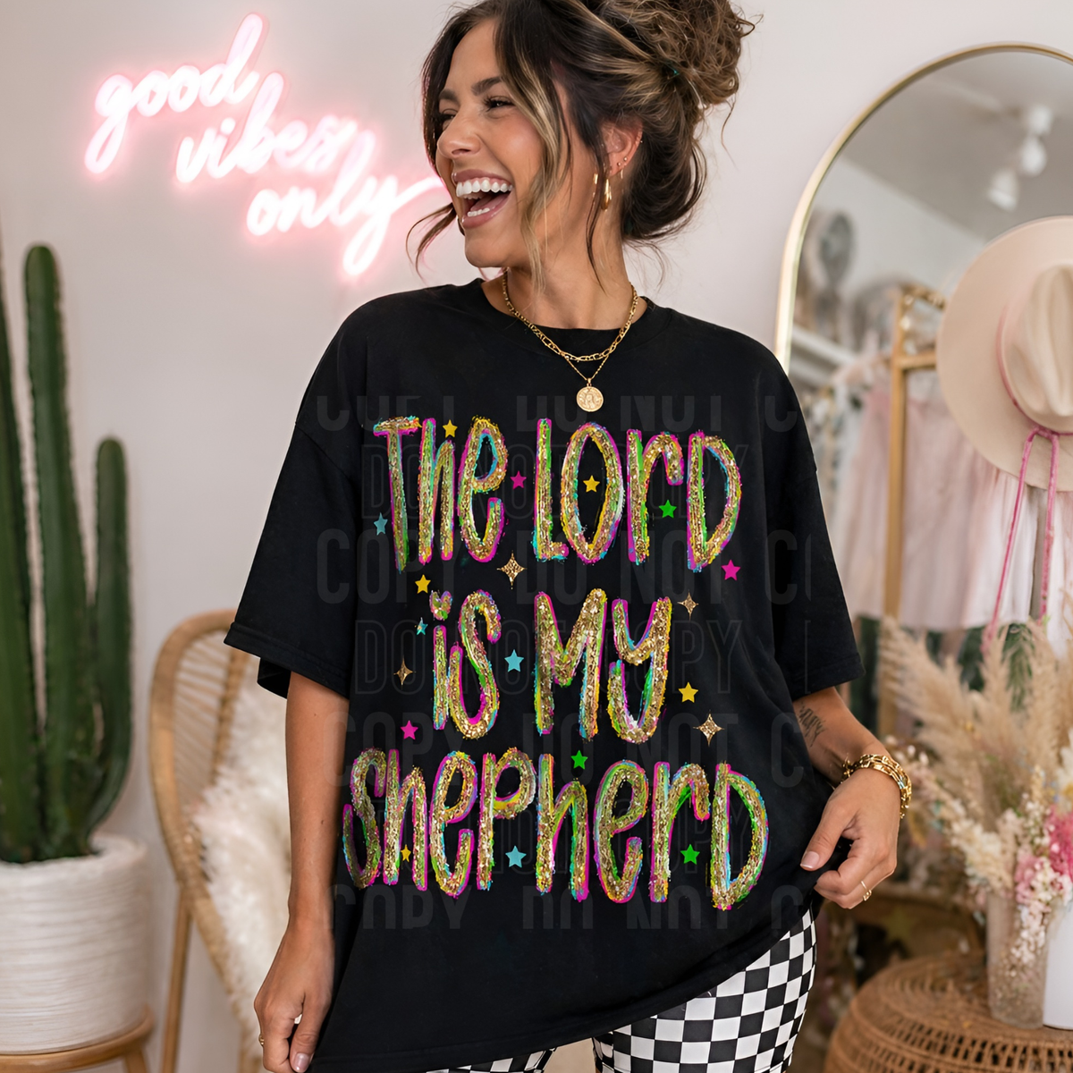 The lord is my shepherd brush glitter (SBB) DTF Transfer