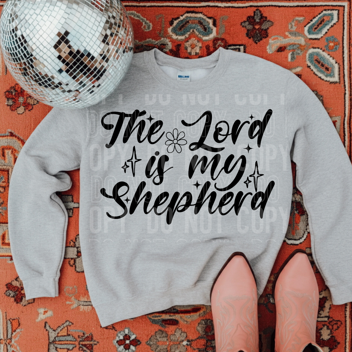 The lord is my shepherd BLACK cursive (SBB) DTF Transfer