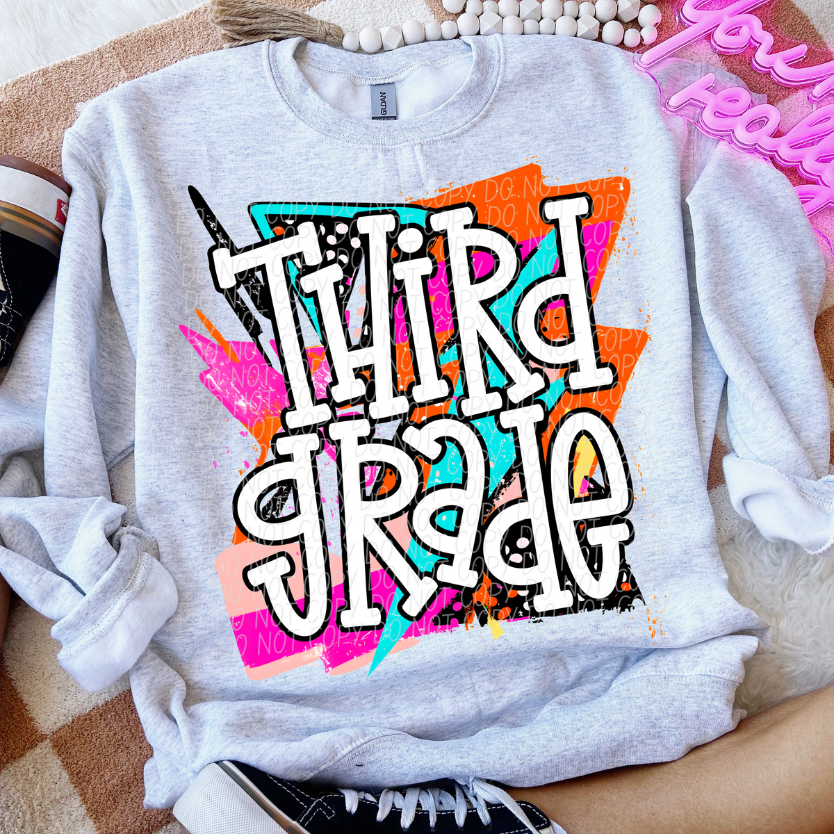 Third Grade Bright Retro (CITY) DTF transfer