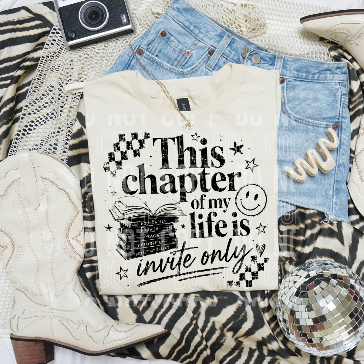 This chapter of my life is invite only BLACK (SBB) DTF transfer