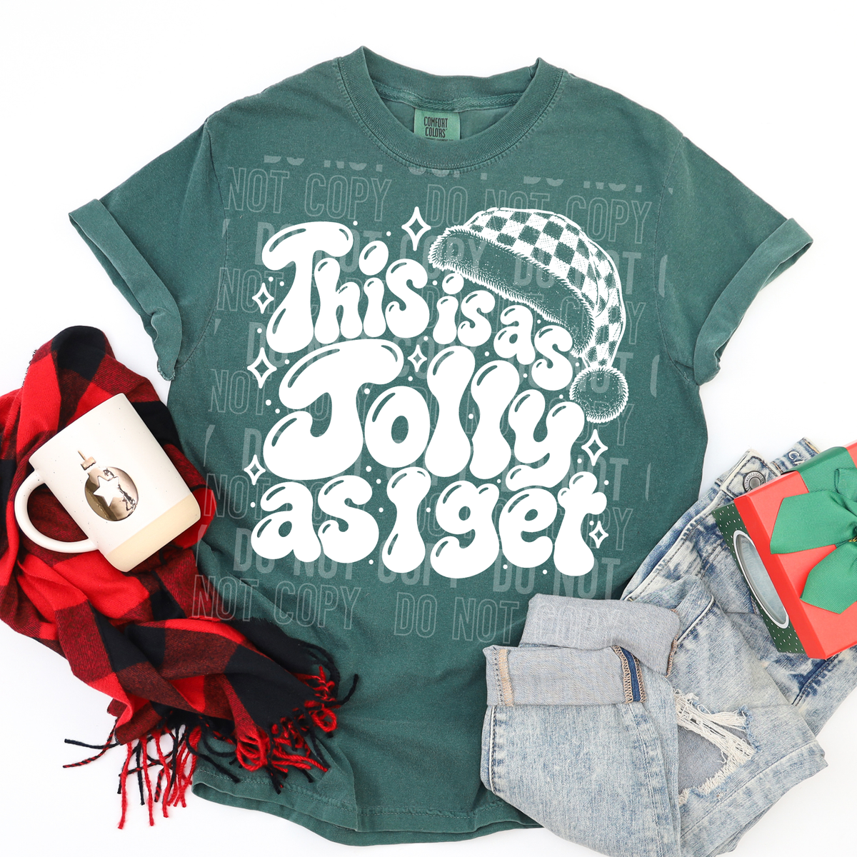 This is as jolly as I get WHITE bubble letters (SBB) DTF Transfer