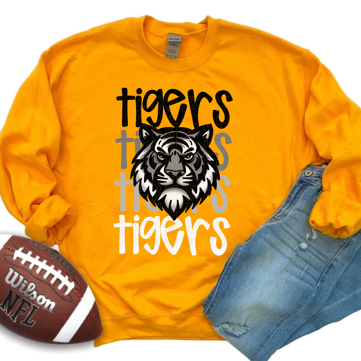 Tigers Word Stacked (CITY) 57469 DTF transfer
