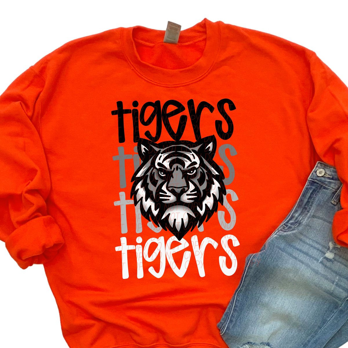 Tigers Word Stacked (CITY) 57469 DTF transfer