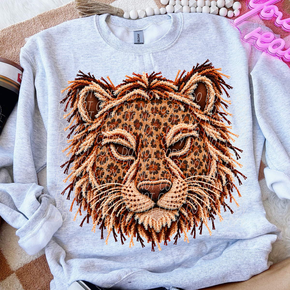 tigers leopard fringe mascot (city) DTF Transfer
