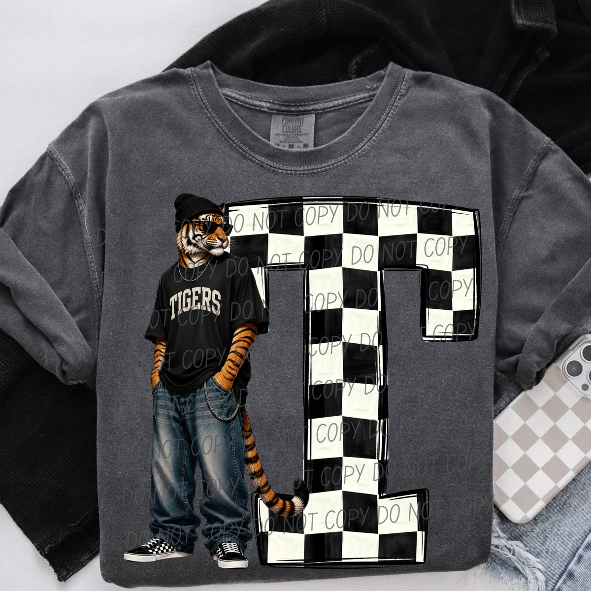 Tigers sideline sweatshirt mascots (City) DTF Transfer
