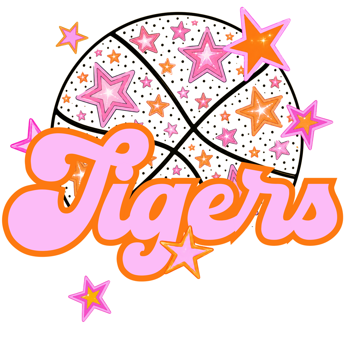 tigers pink basketball (city) DTF transfer