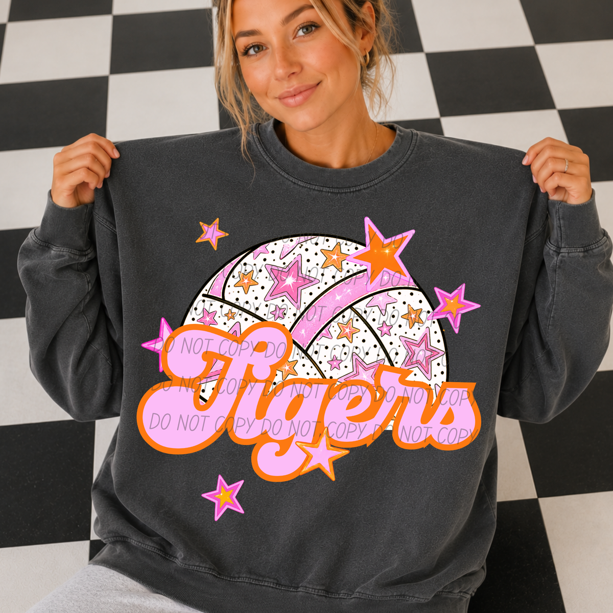 tigers pink volleyball (city) DTF transfer