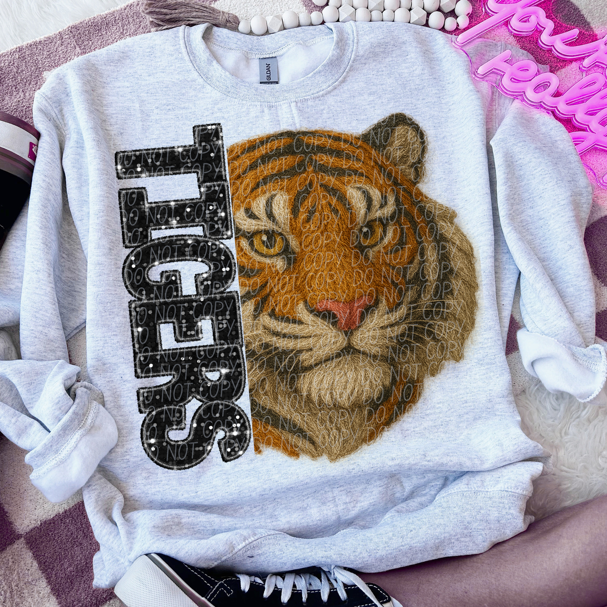 Tigers faux glitter faux yarn (City) DTF Transfers