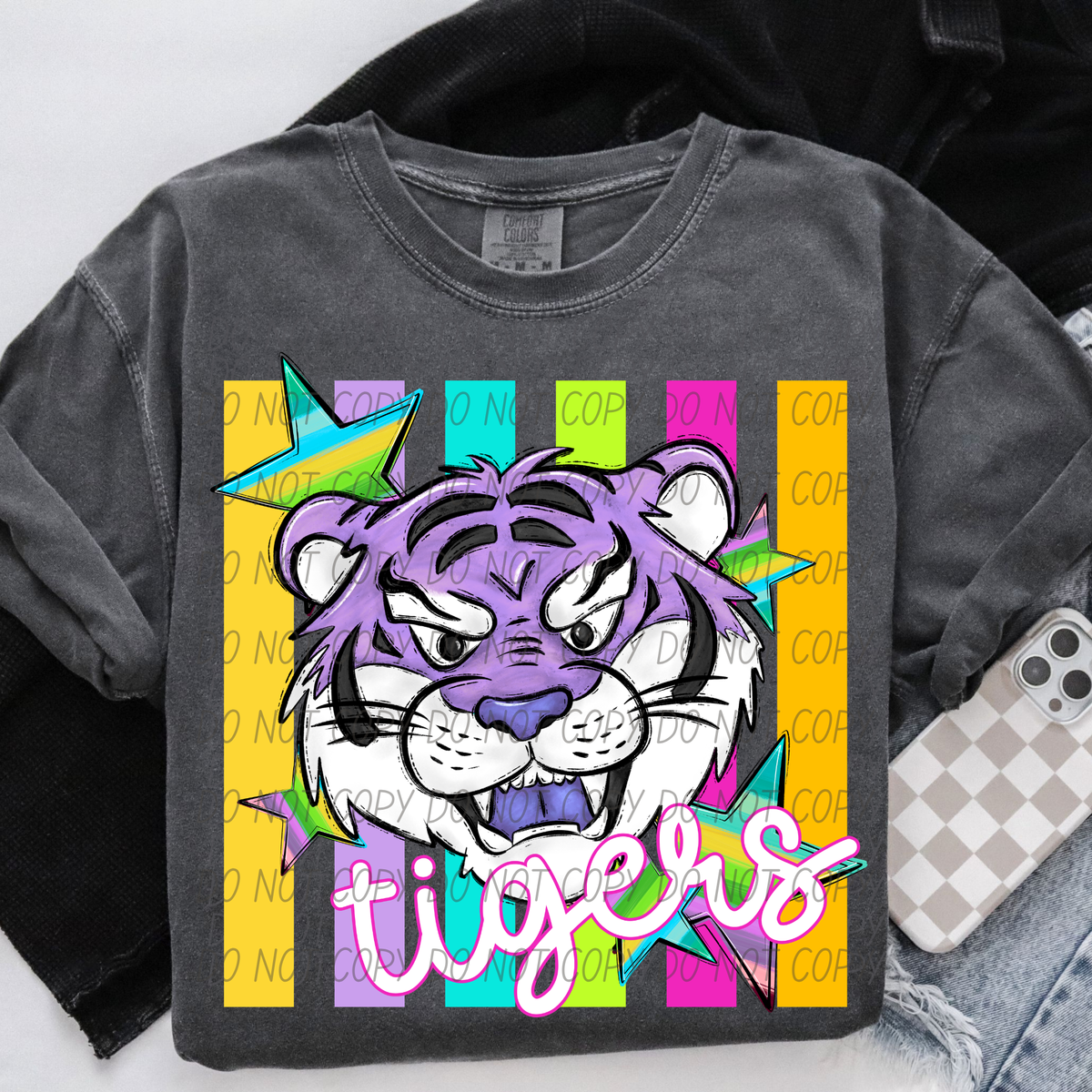 Tigers purple neon (City) DTF Transfer