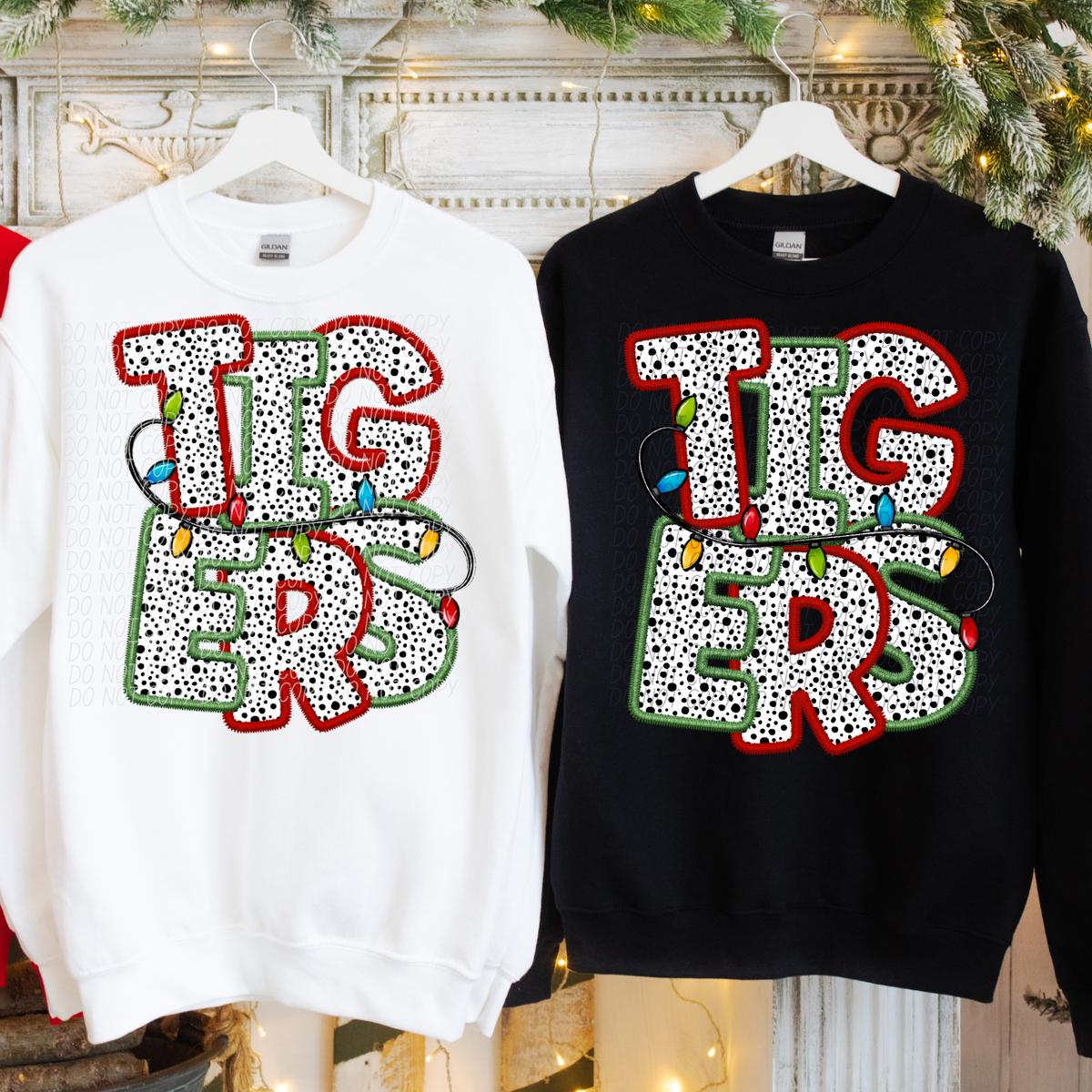 Tigers Christmas Light Mascots (City) DTF Transfer