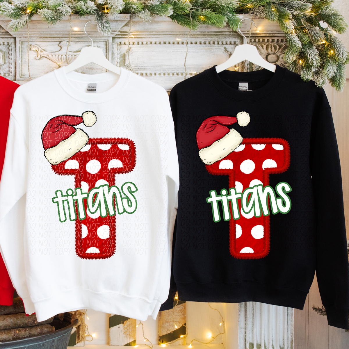 T Titans Christmas Faux Embroidery (CITY) 66377 DTF transfer