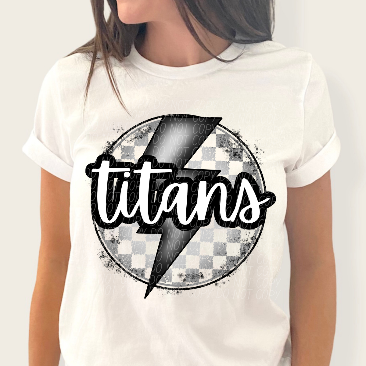 Titans grey/silver lightning bolt circle CITY DTF transfer
