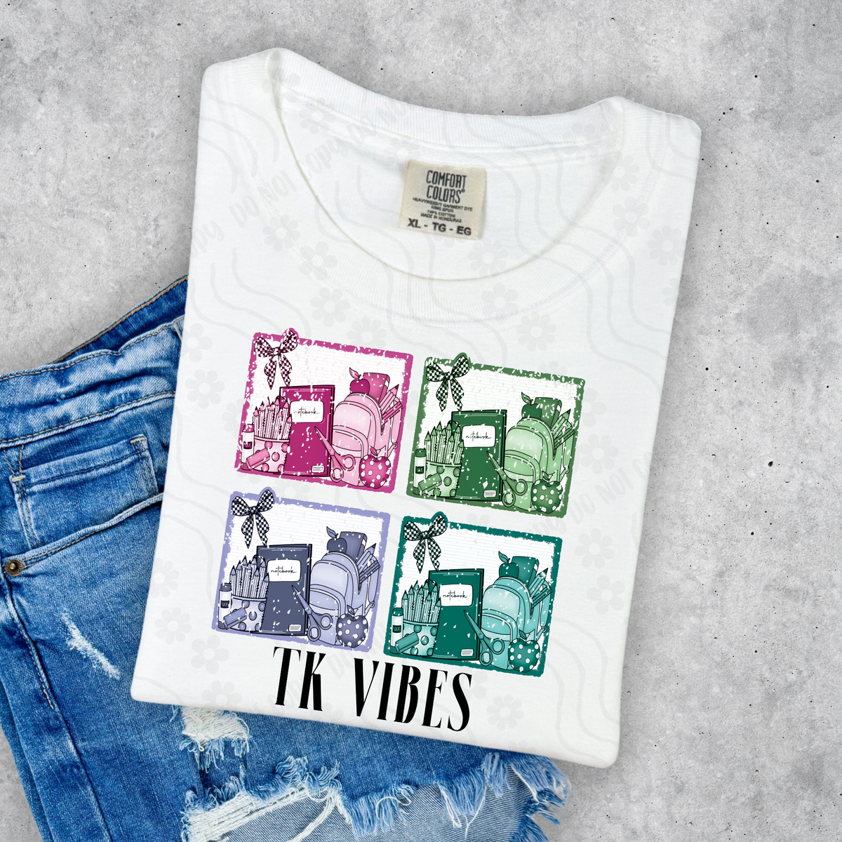 TK Vibes - Pastel Backpack And School Supplies 108346 DTF transfer