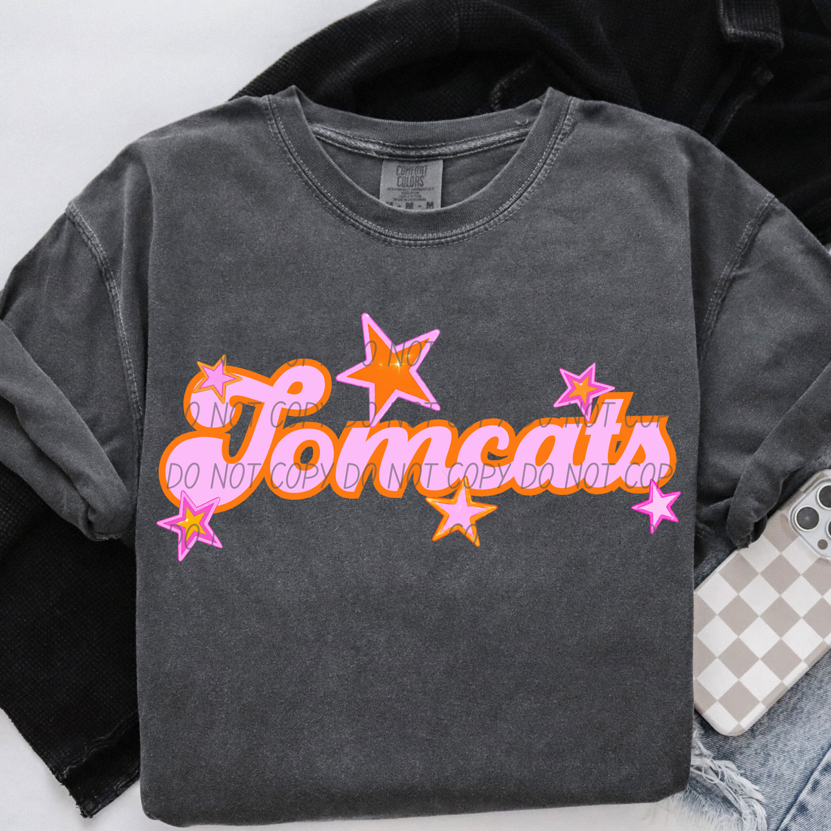 tomcats pink orange stars (city) DTF transfer