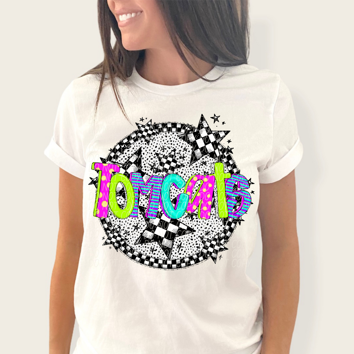Tomcats neon checkered CITY DTF transfers