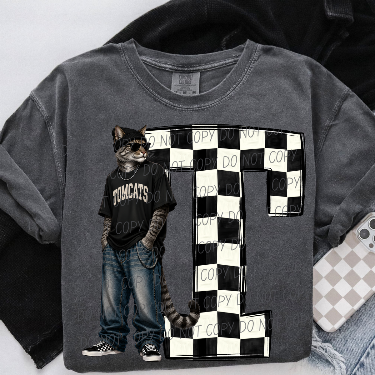Tomcats sideline sweatshirt mascots (City) DTF Transfer