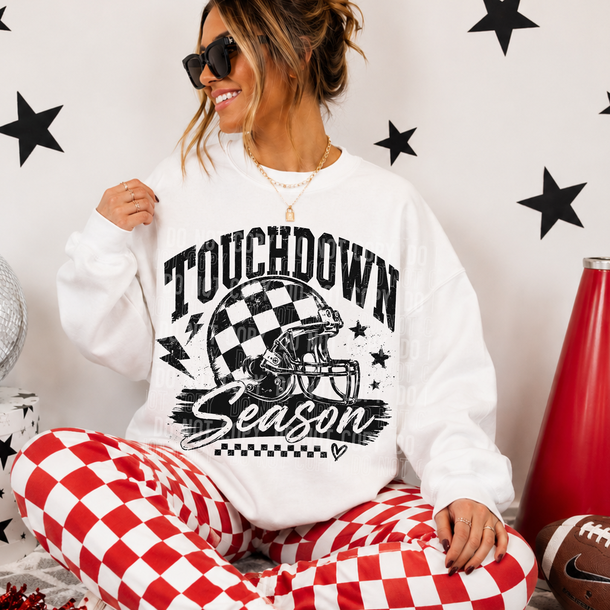 Touchdown season checker helmet (SBB) DTF Transfer