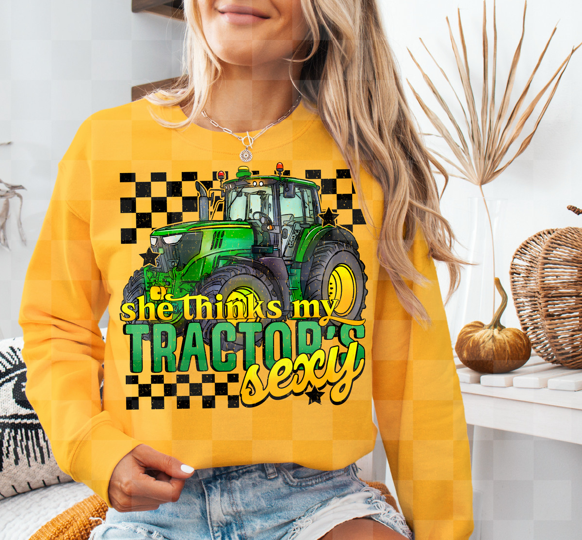 She thinks my tractor's sexy (Lyttle) DTF Transfer