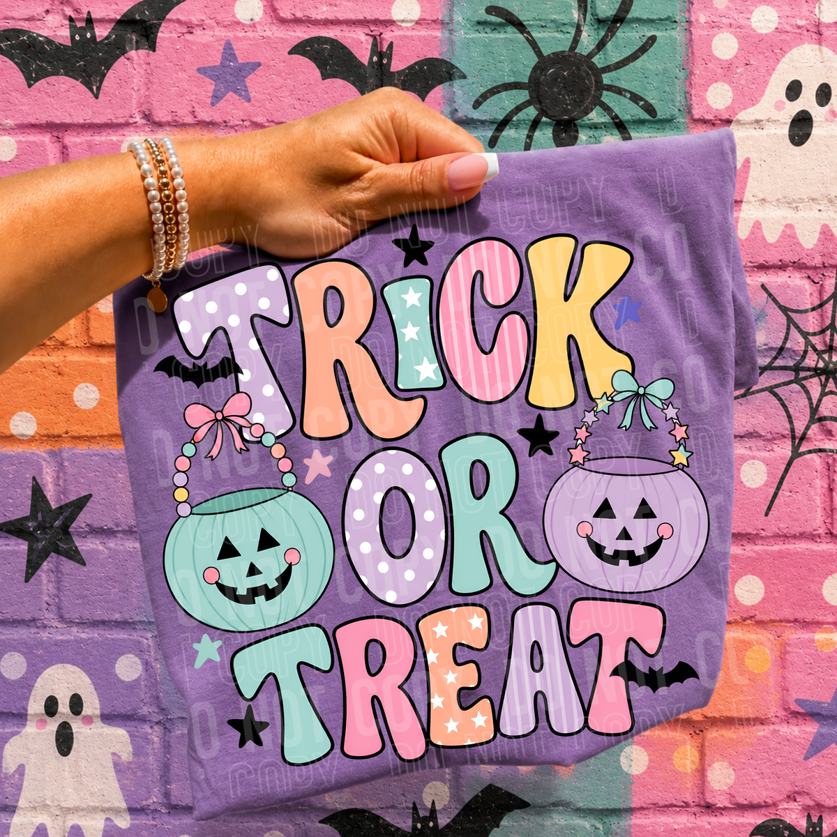 Trick or treat pastel with buckets (SBB) DTF transfer