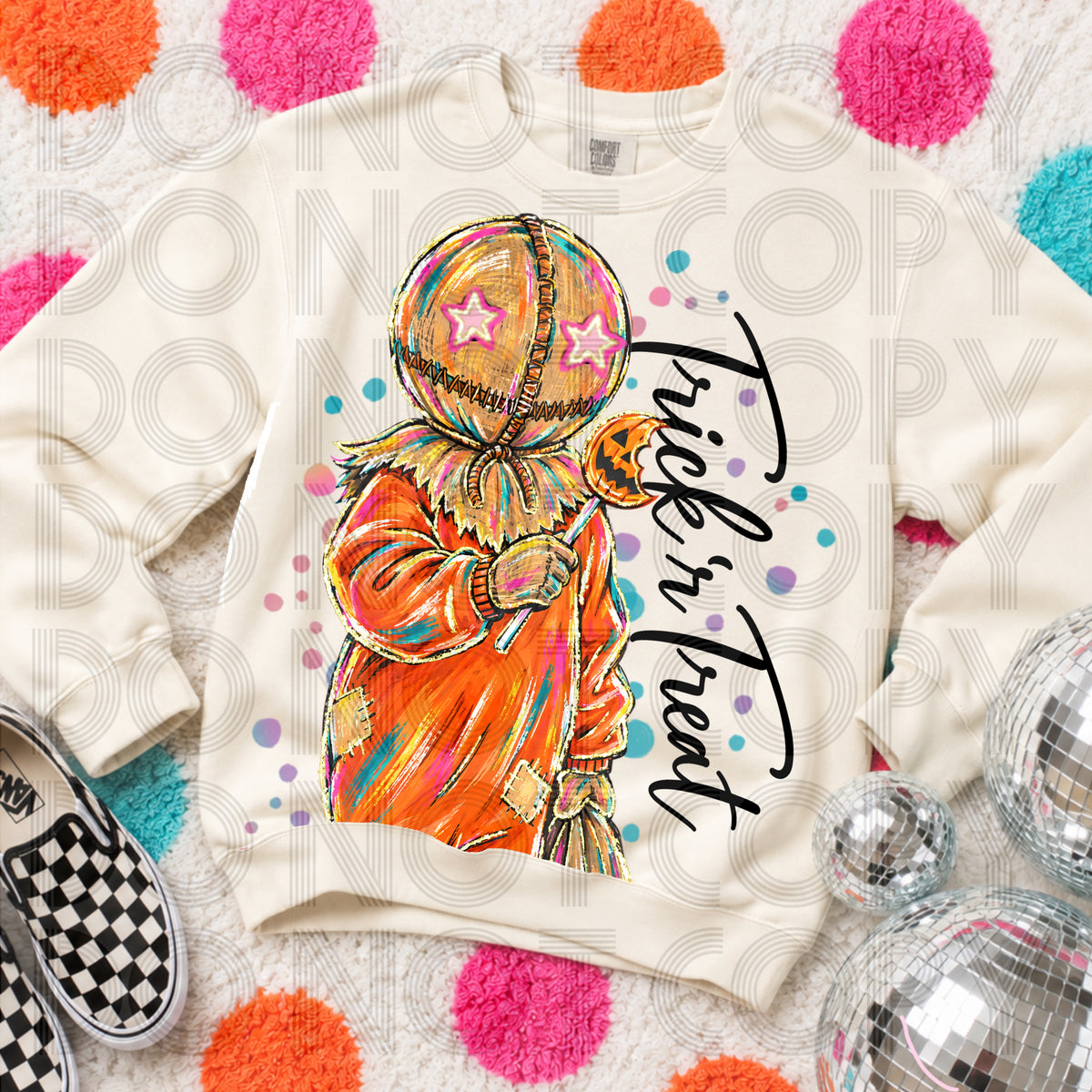 Trick R treat Sam colorful splatter (Renewed) DTF Transfer