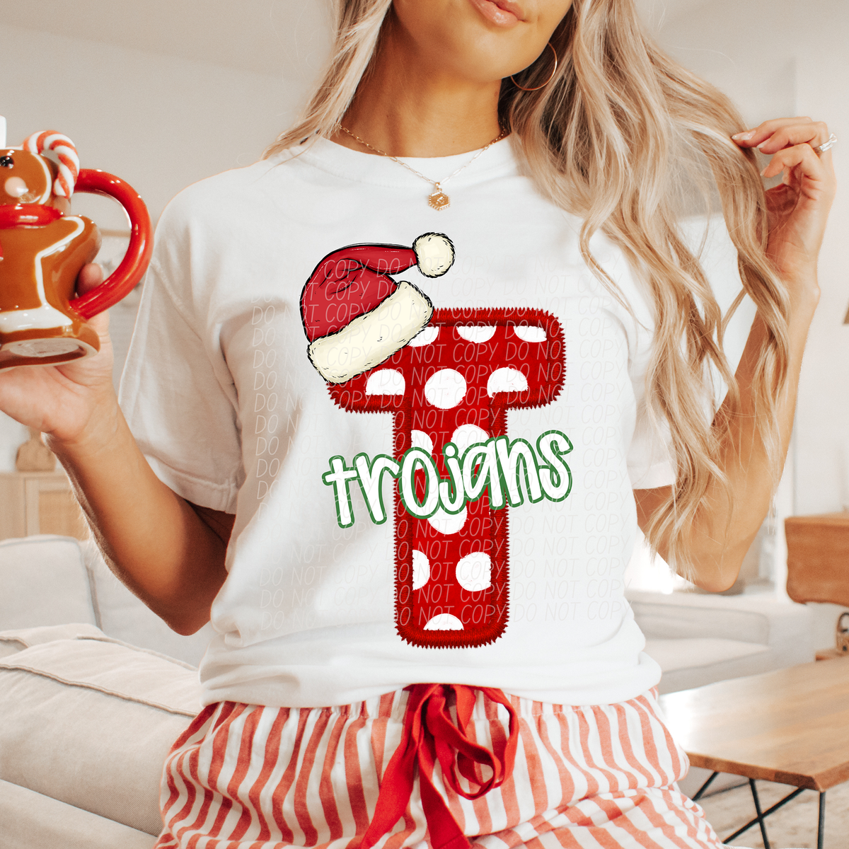 T Trojans Christmas Faux Embroidery (CITY) 66378 DTF transfer