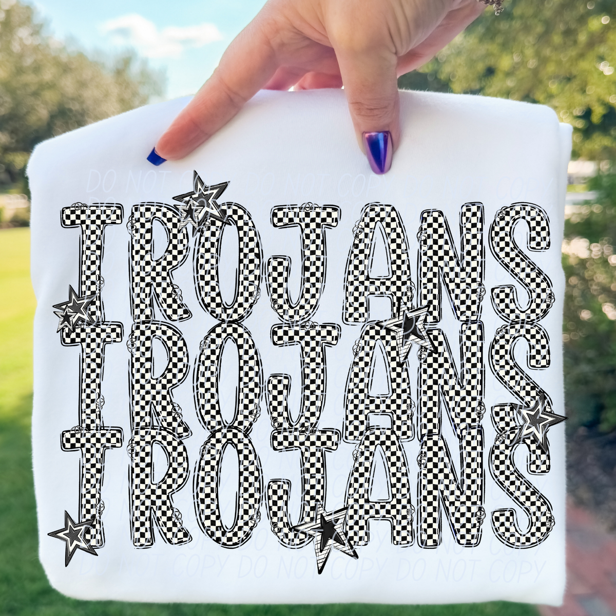 Trojans checker star stacked (City)DTF transfer