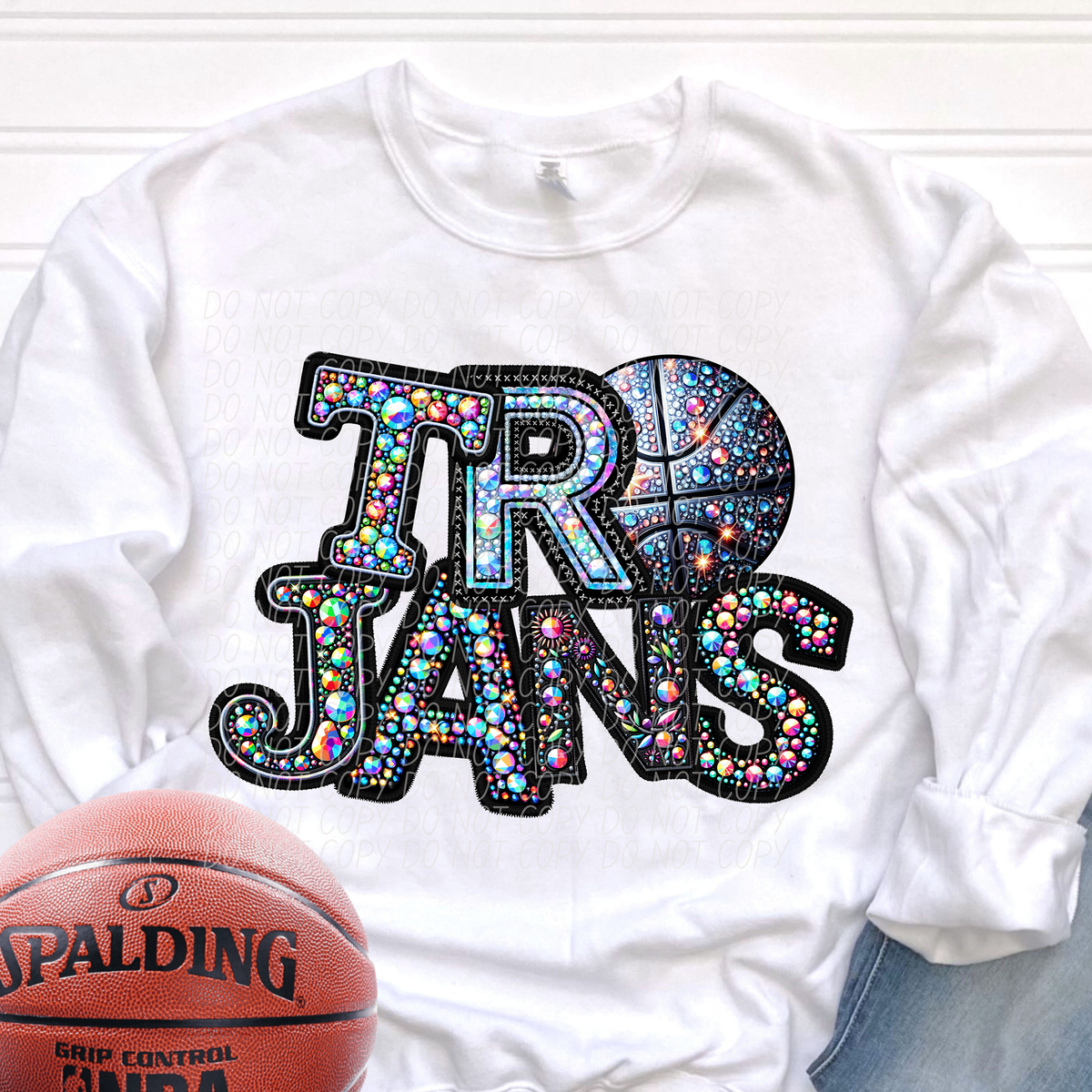 Trojans Basketball Rhinestone (CITY) 66672 DTF transfer