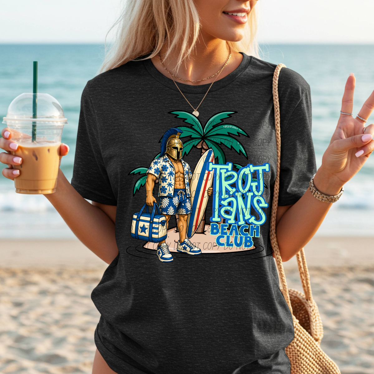 trojans beach club (city) DTF transfer