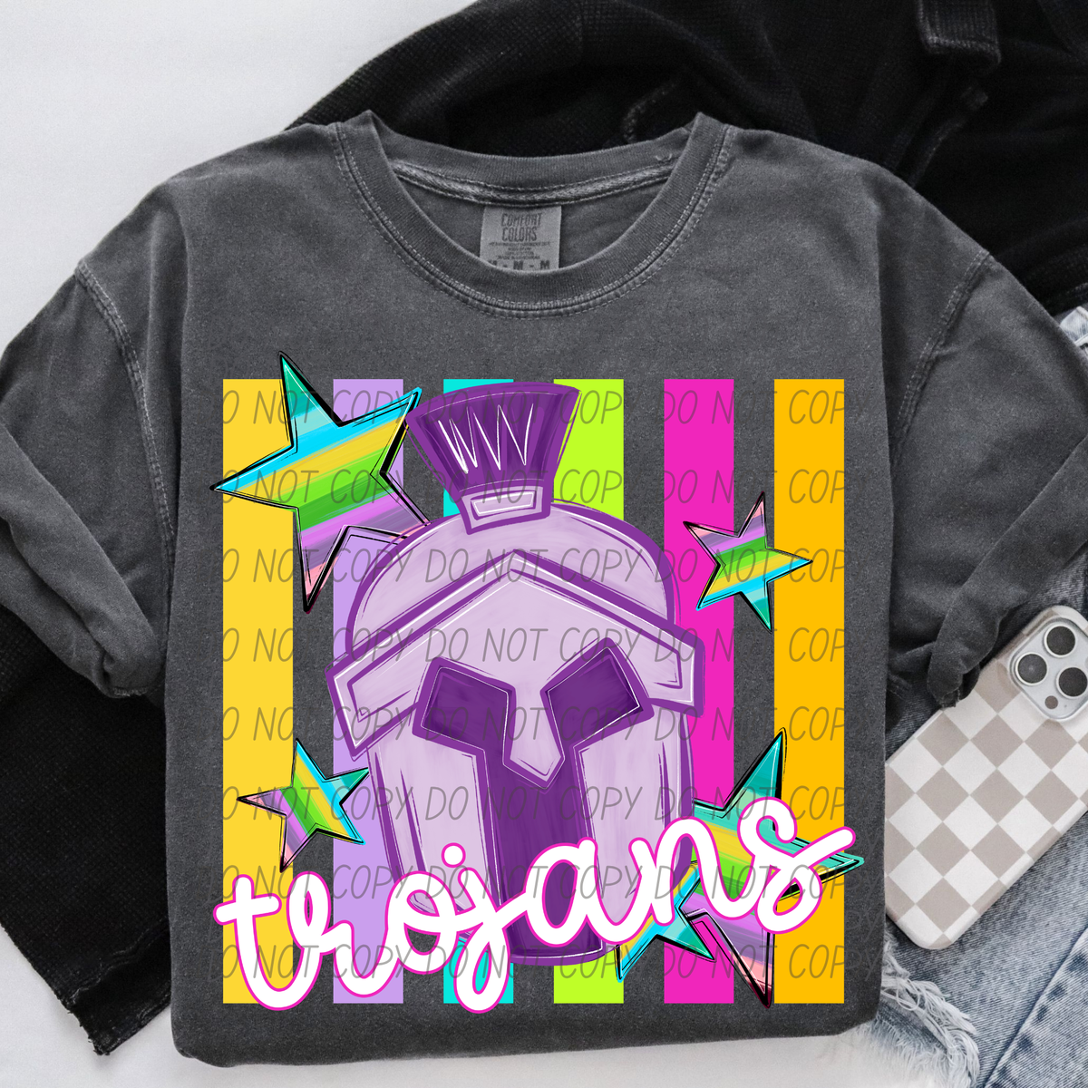 Trojans purple neon (City) DTF Transfer