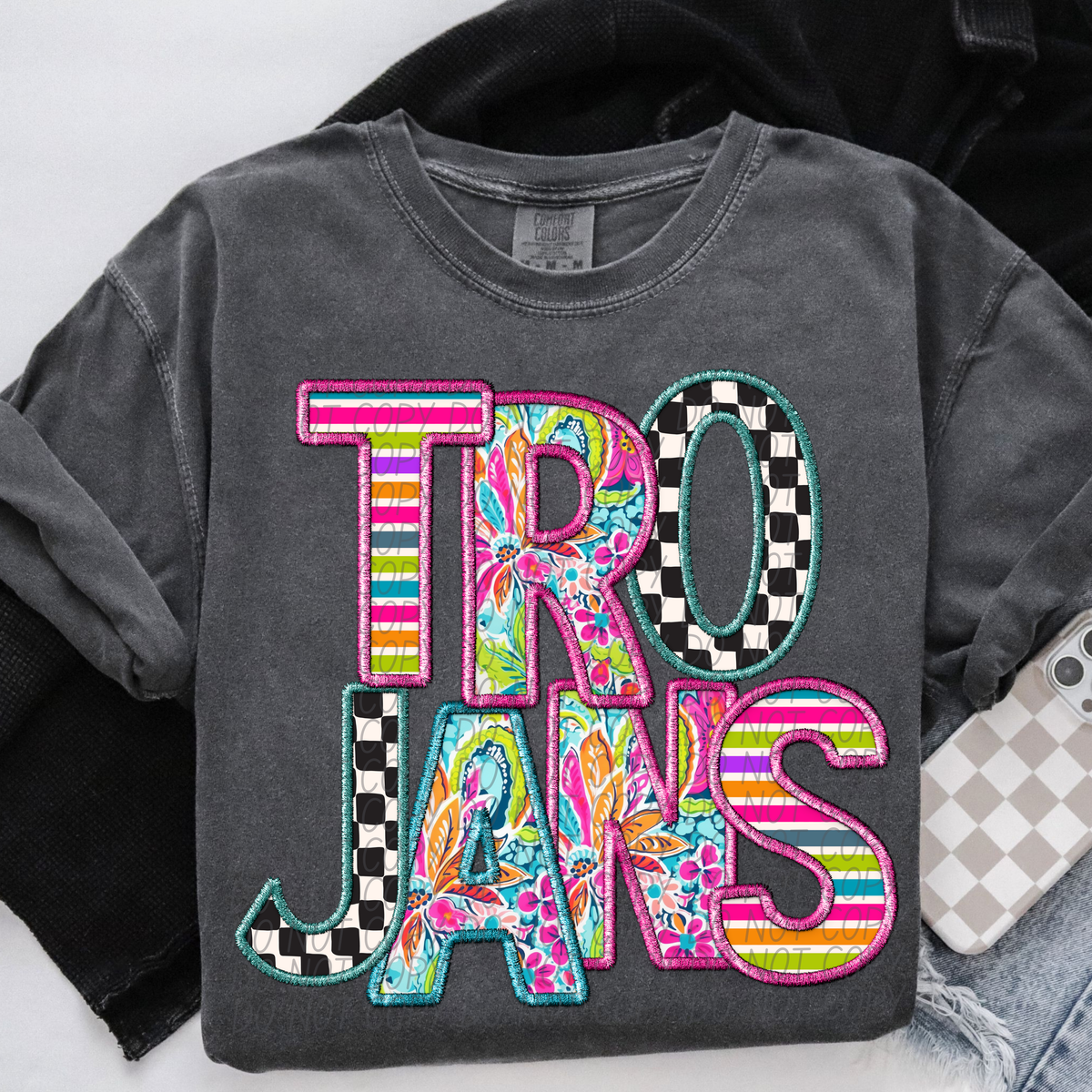 TROJANS bright patterns (CITY) DTF transfer