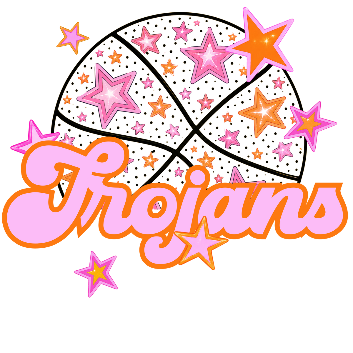 trojans pink basketball (city) DTF transfer