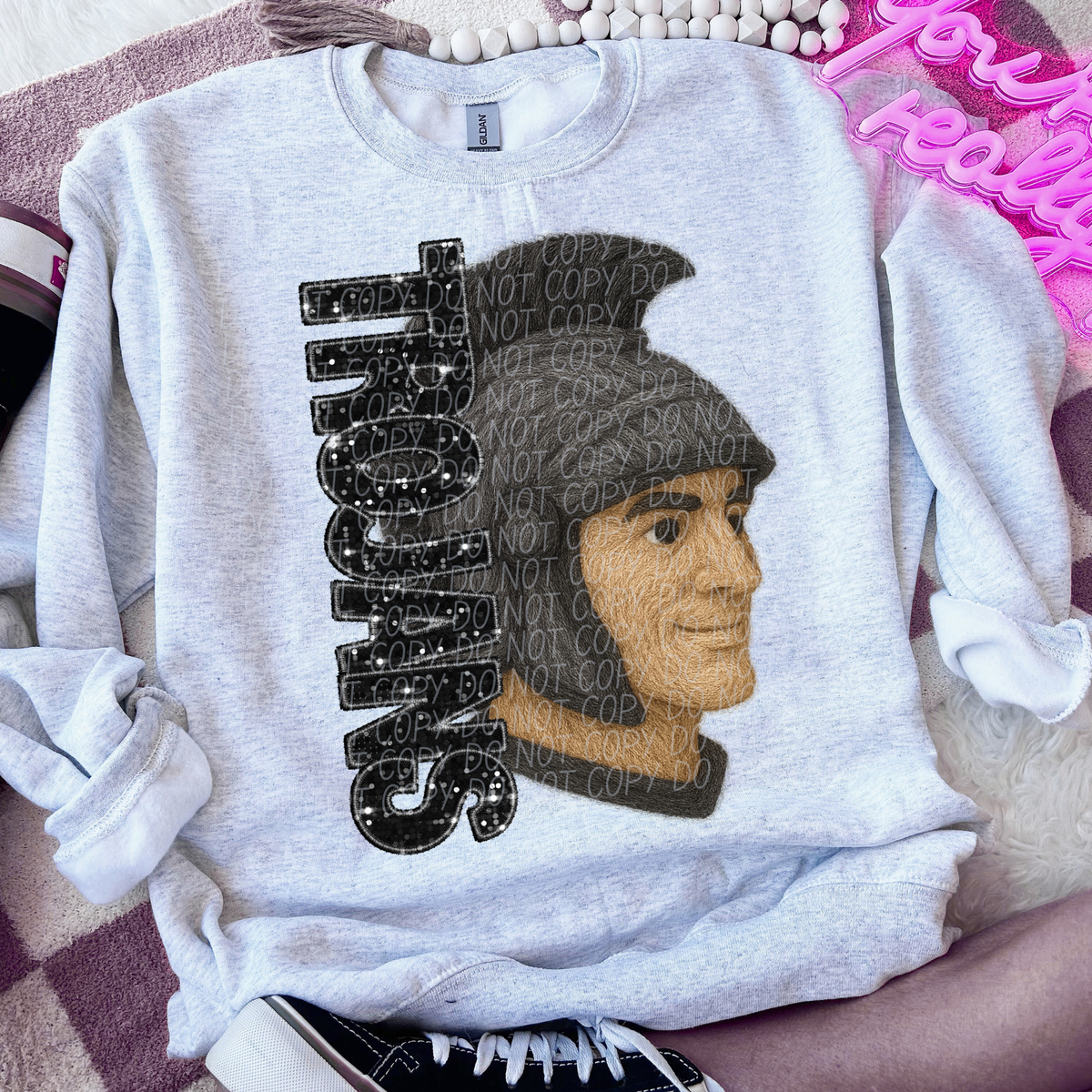 Trojans faux glitter faux yarn (City) DTF Transfers