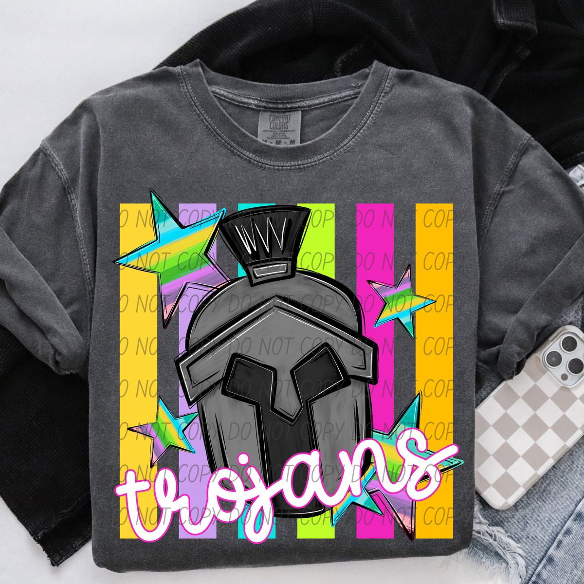 Trojans neon strips (City) DTF Transfer