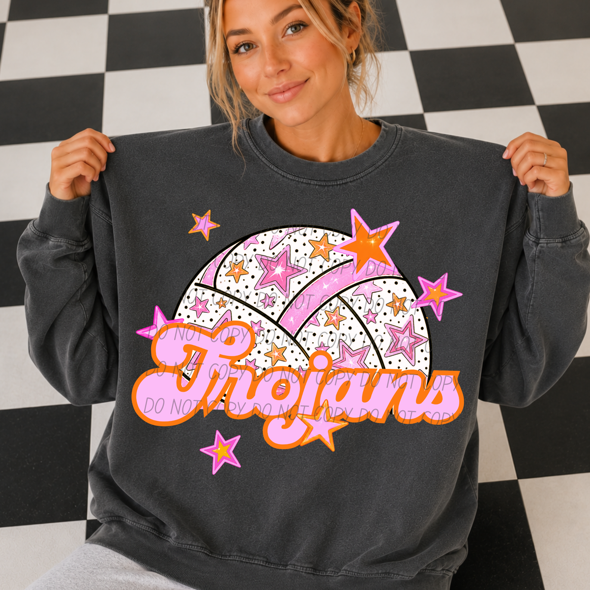 trojans pink volleyball (city) DTF transfer