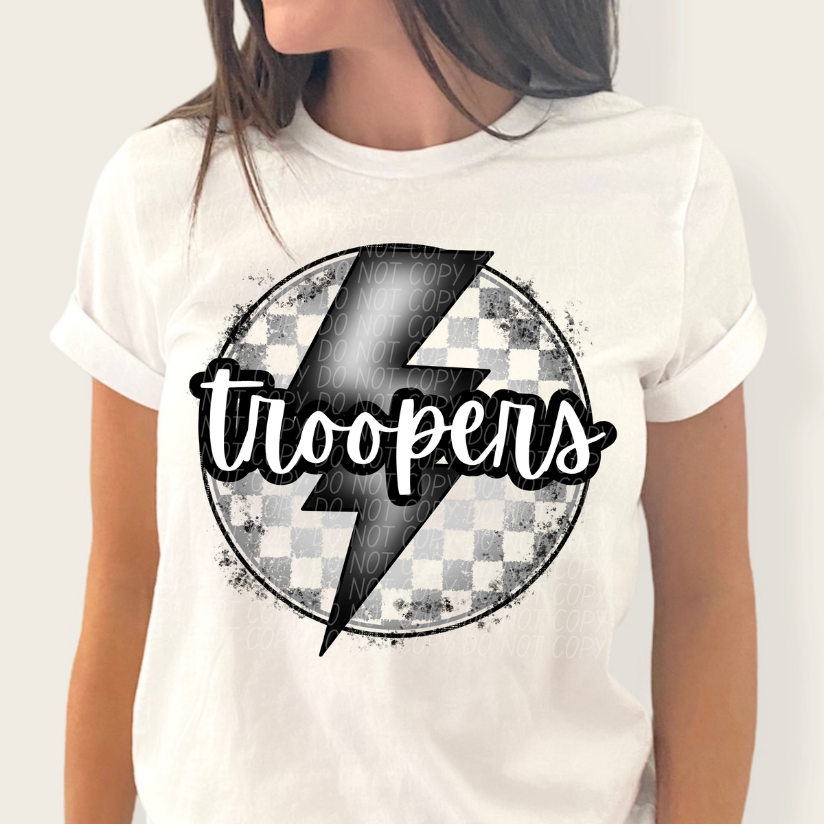 Troopers grey/silver lightning bolt circle CITY DTF transfer