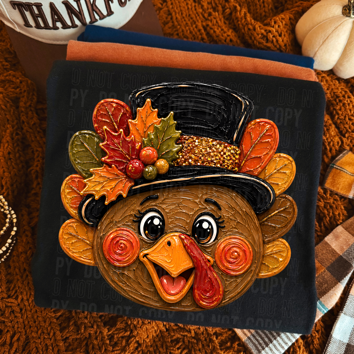 Faux painted turkey (SBB) DTF Transfer