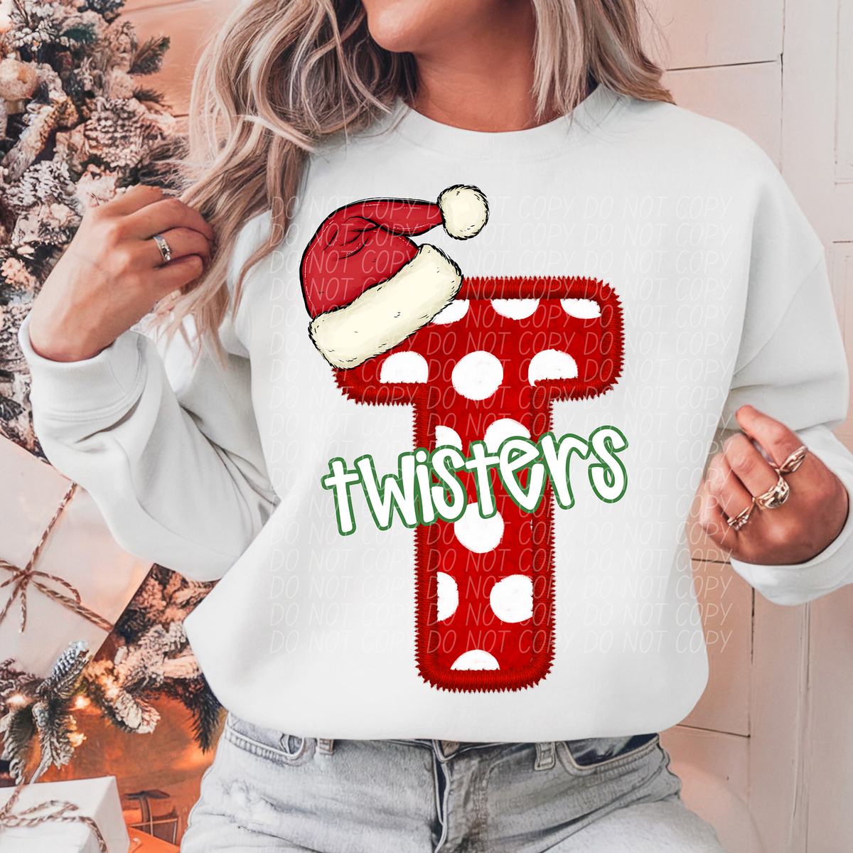 T Twisters Christmas Faux Embroidery (CITY) 66381 DTF transfer