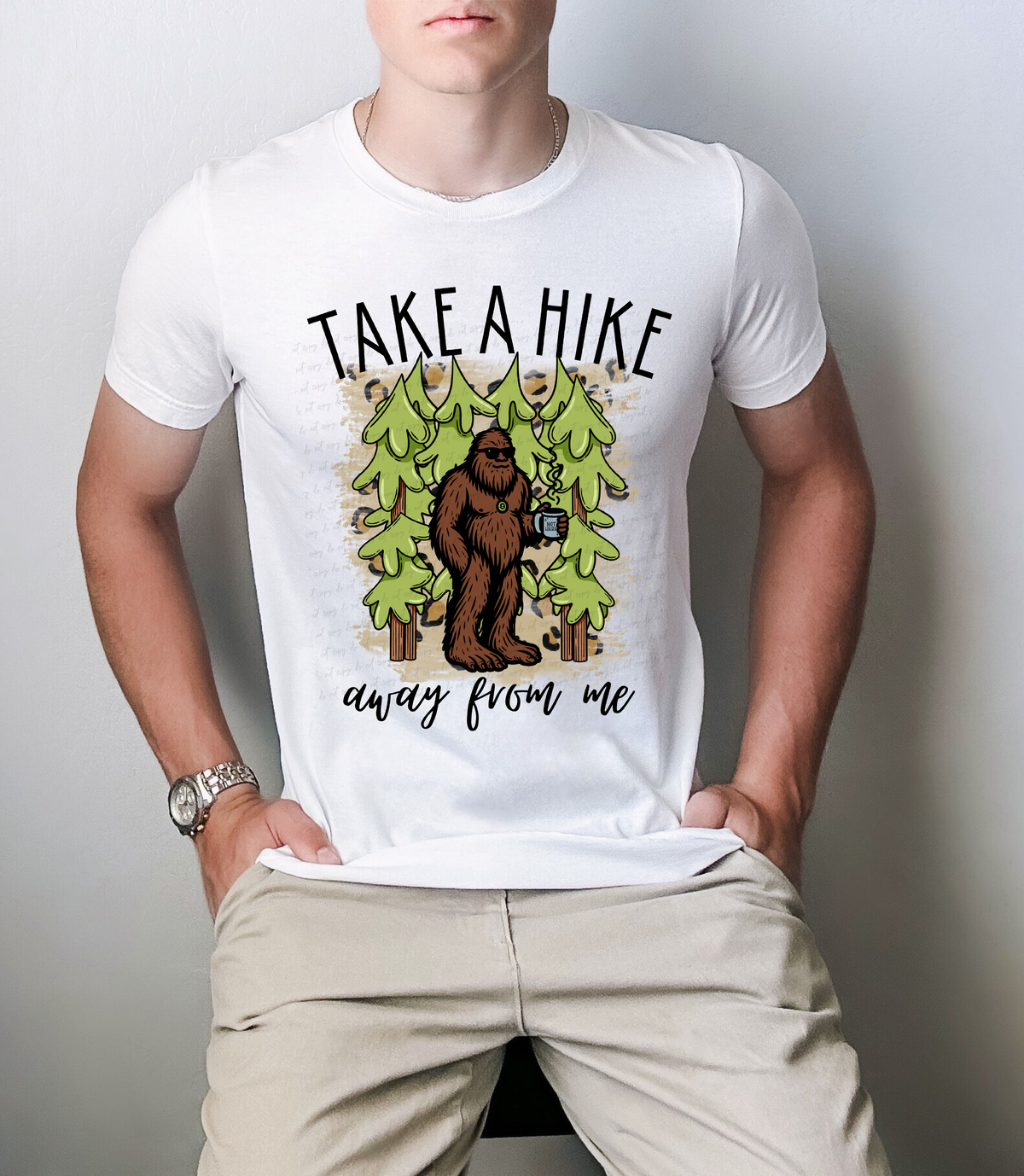 Take A Hike Away From Me Leopard Black Font 111486 DTF transfer