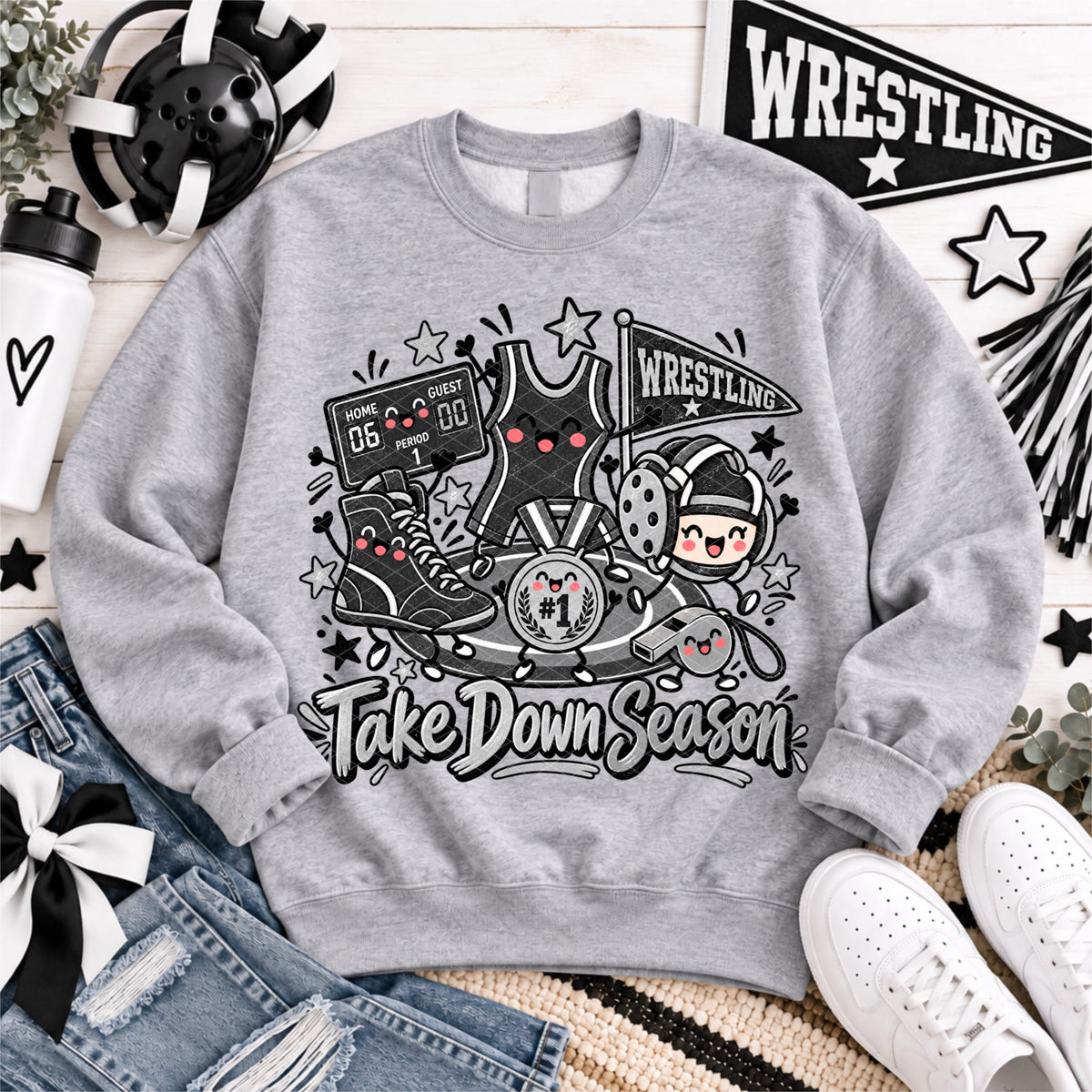 Take down season wrestling collage (SDD) DTF Transfer