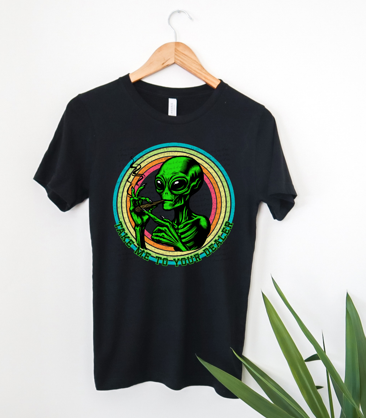 Take Me To Your Dealer Smoking Alien 74717 DTF Transfer