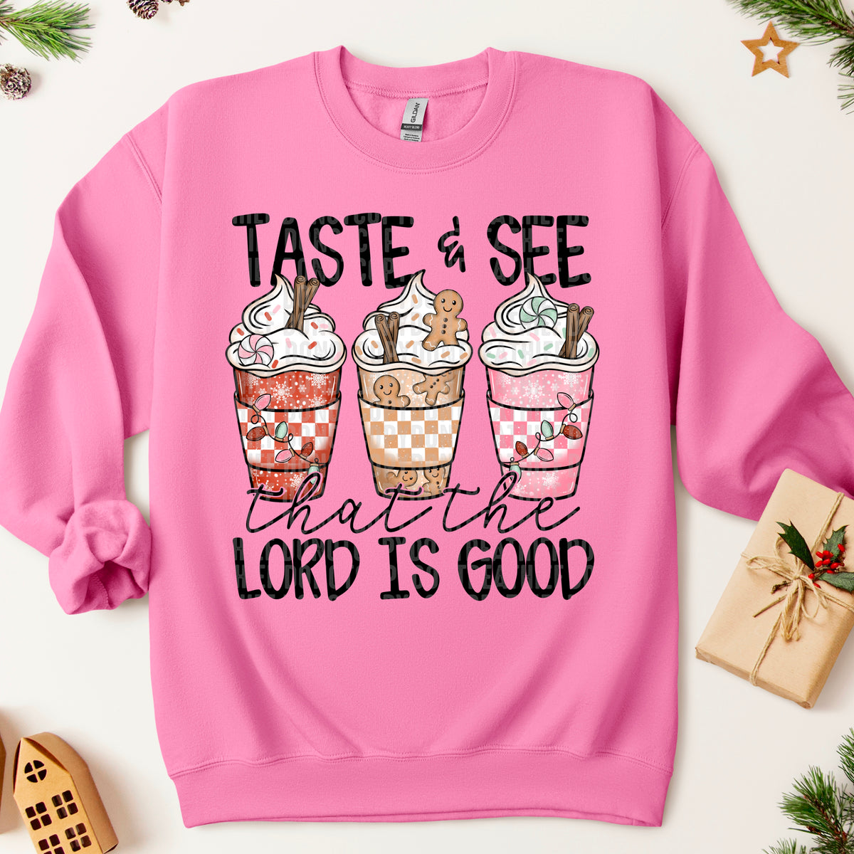 Taste & see that the lord is good Christmas lattes SDD DTF transfer