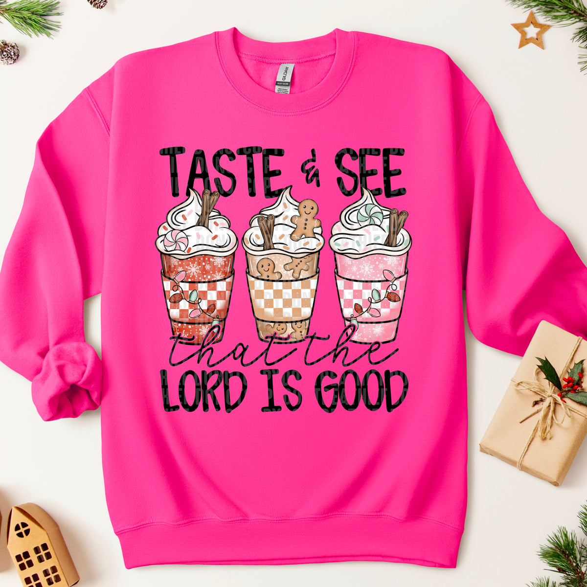 Taste & see that the lord is good Christmas lattes SDD DTF transfer