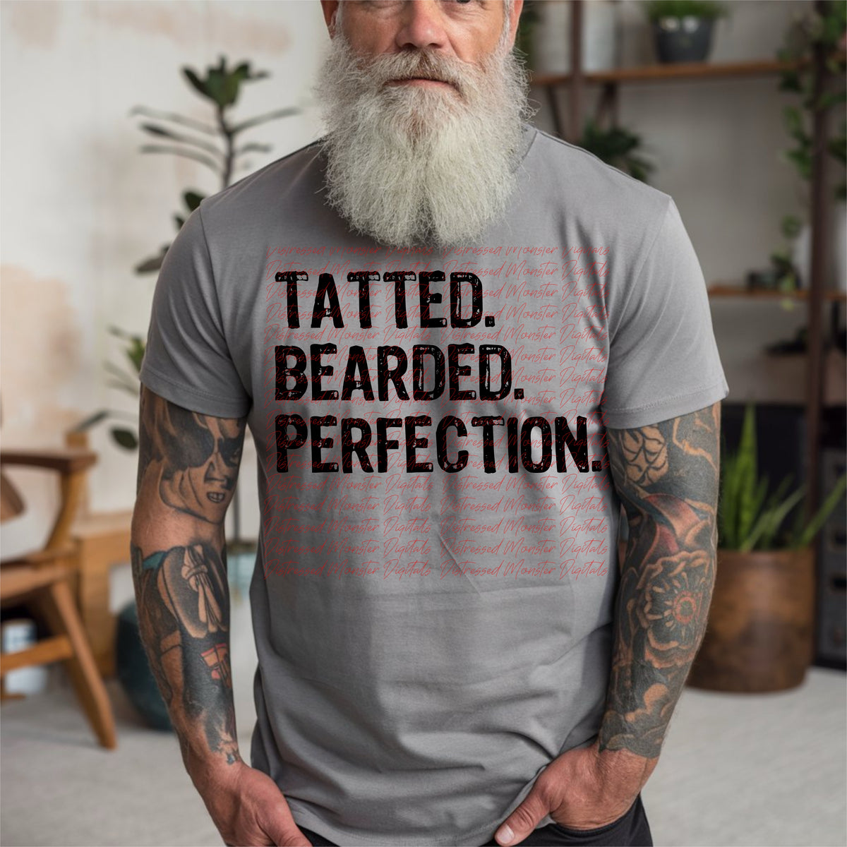 Tatted. Bearded. Perfection. 103774 DTF transfer