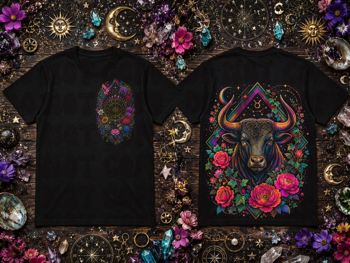 Floral Taurus BACK ONLY (Starlight) DTF Transfer