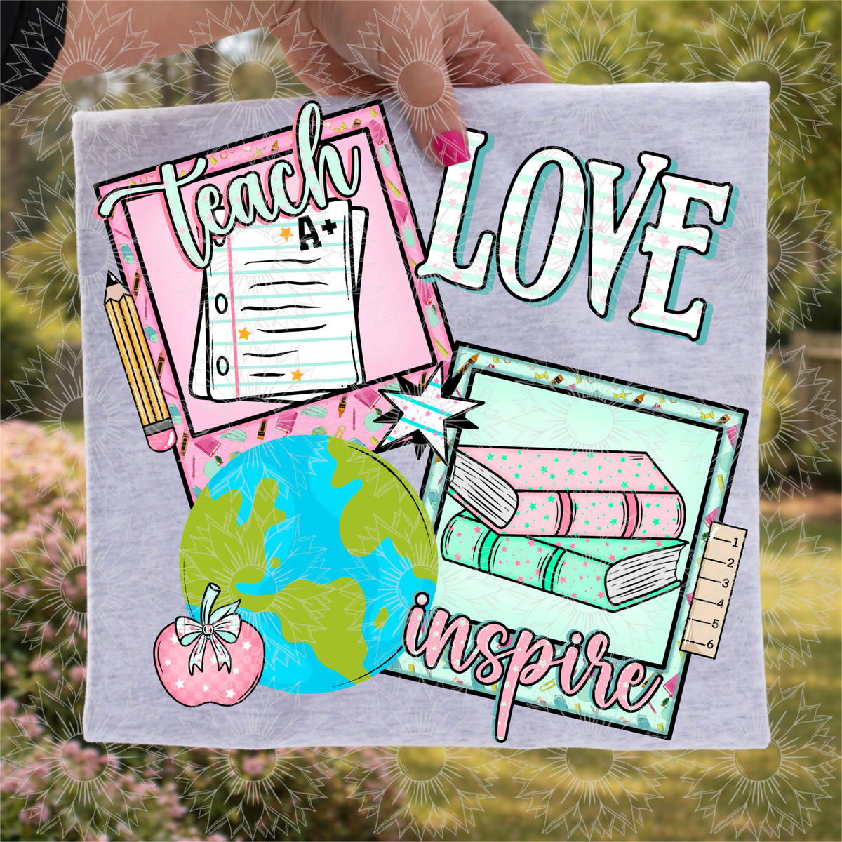 Teach love inspire polaroids (DD) DTF Transfer