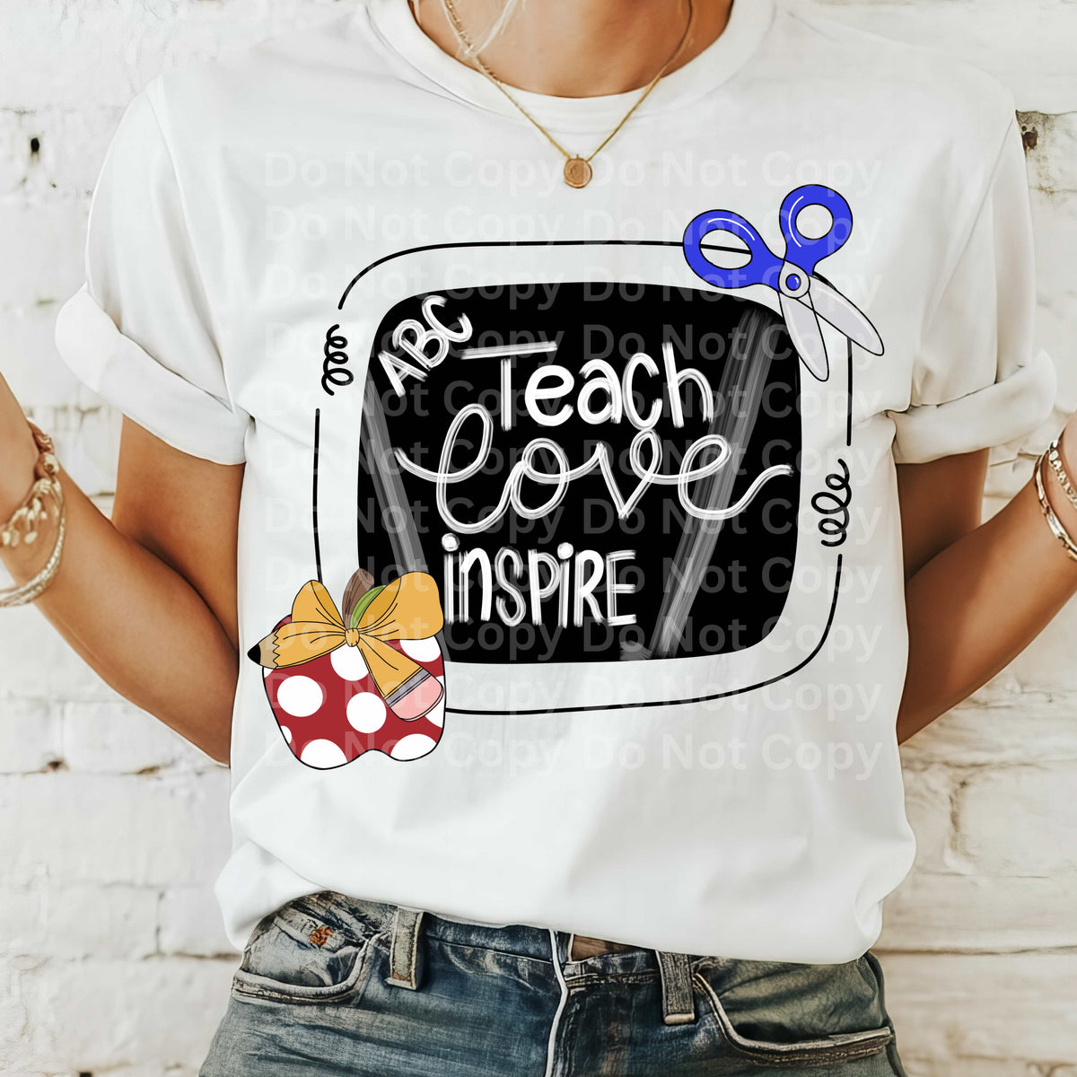 Teach love inspire blackboard (Irene) DTF Transfer