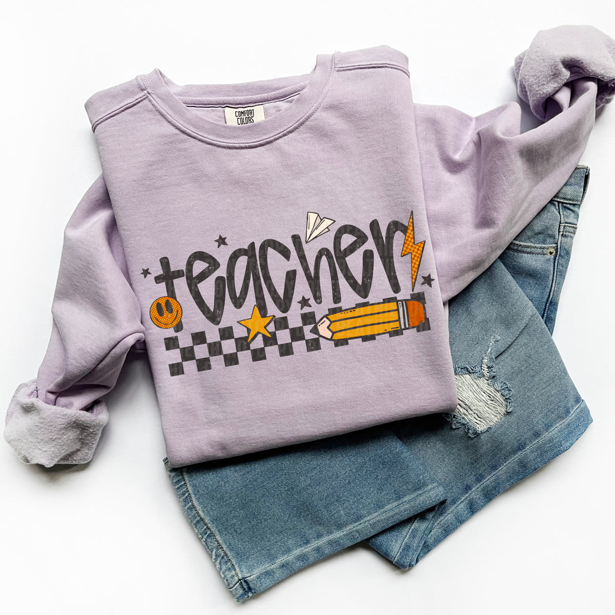 Teacher Pencil Checker 104611 DTF transfer